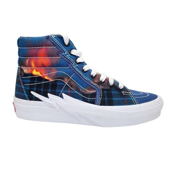 VANS SK8-HI Bolt Big Reveal Classics Skate Shoes Blue Canvas Sneakers Women's 6 - Picture 1 of 10